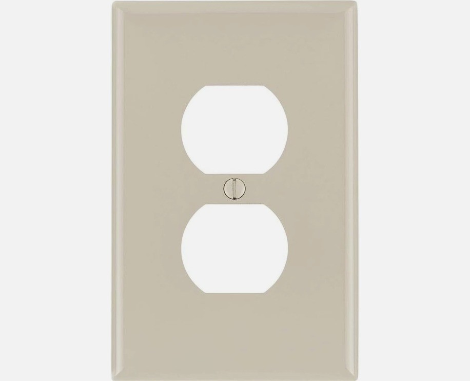 1-Gang, 1-Duplex, Midway Nylon Wallplate, Midway Size, 1 Pack, PJ8-T, Light Almo