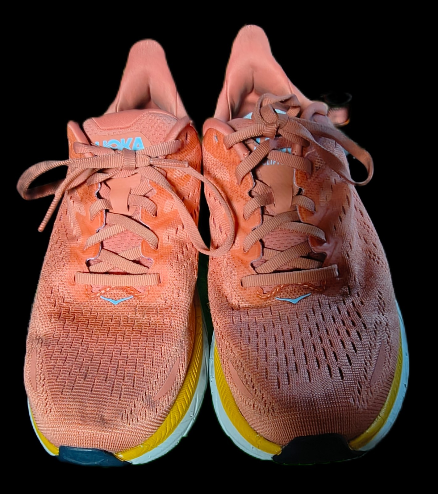 HOKA One One Clifton 8 Road Running Shoes L Sun Baked/Shell Coral WOMENS 11 44