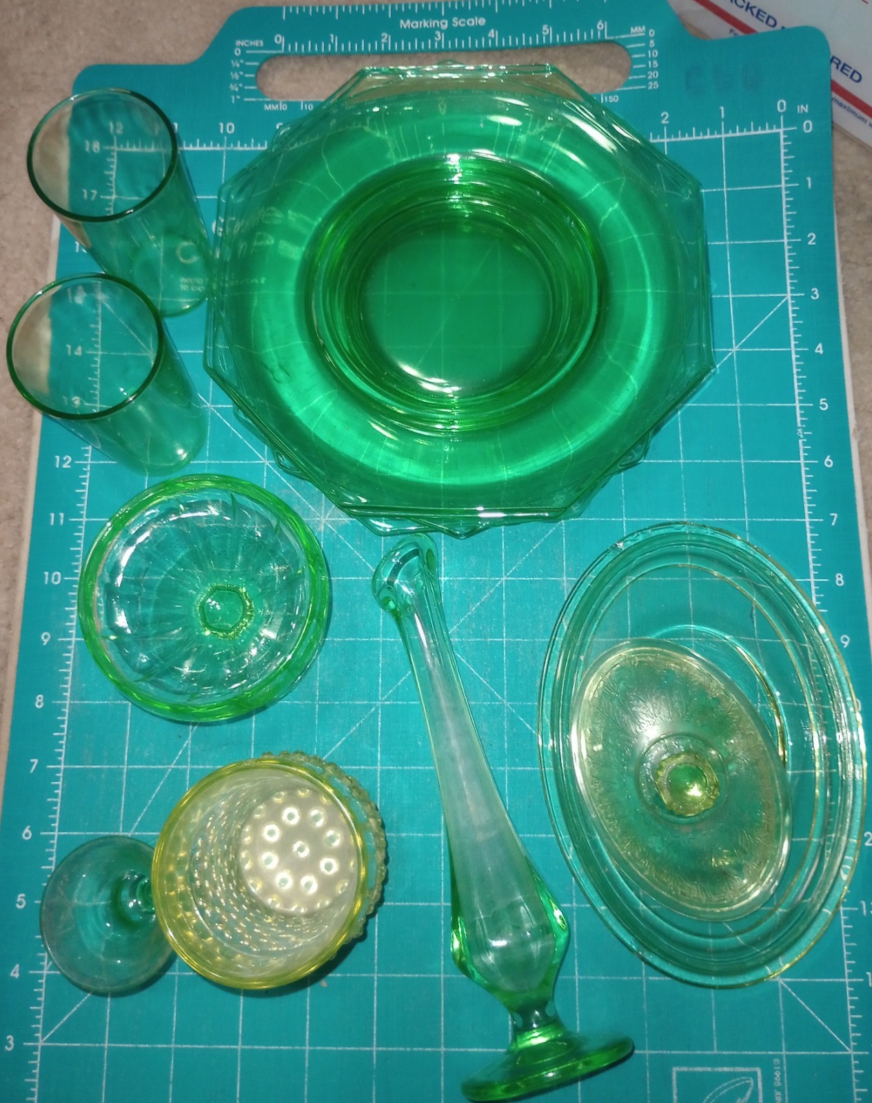Uranium Glass Lot Damaged