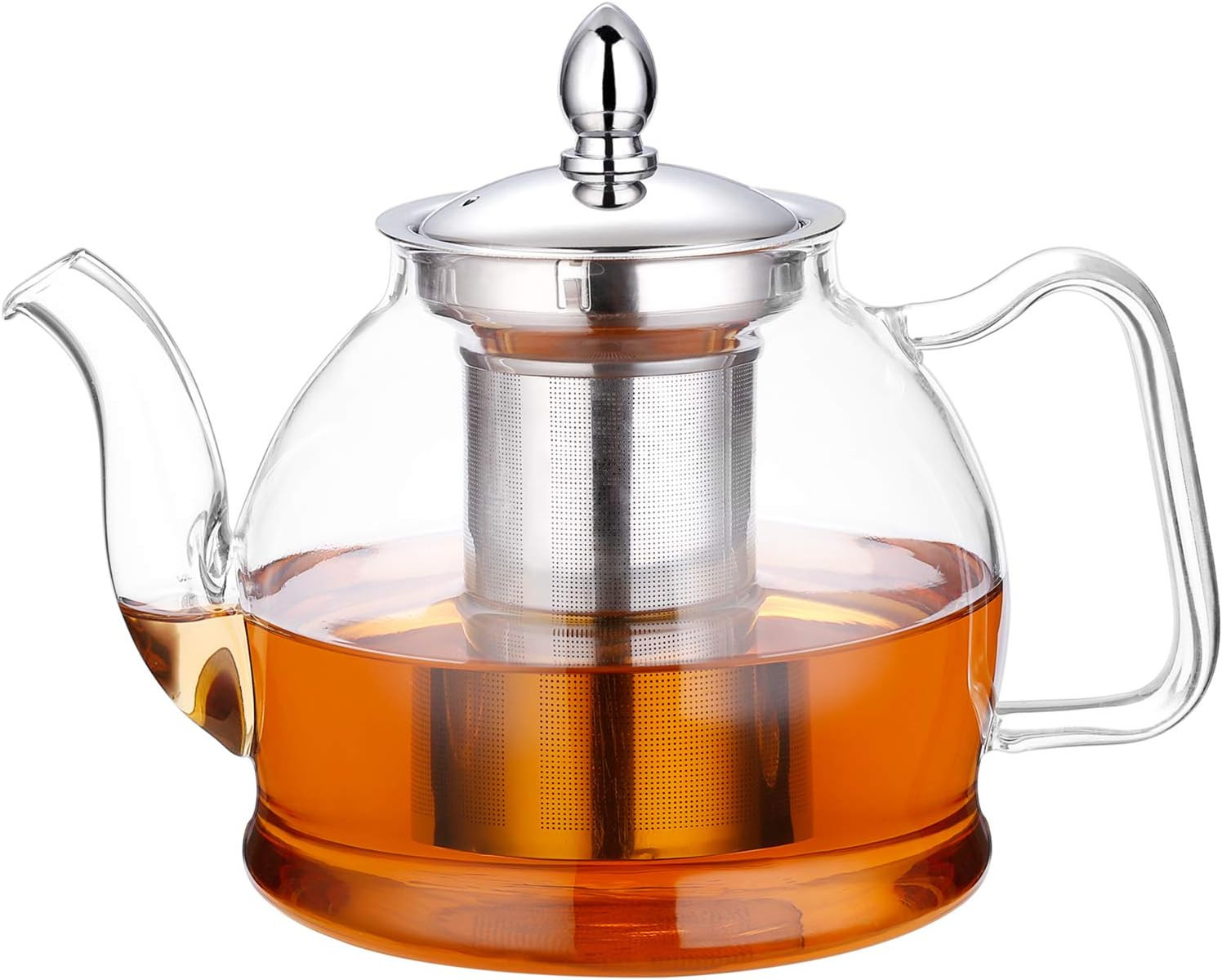 1000Ml Glass Teapot with Removable Infuser, Stovetop Safe Tea Kettle, Blooming a