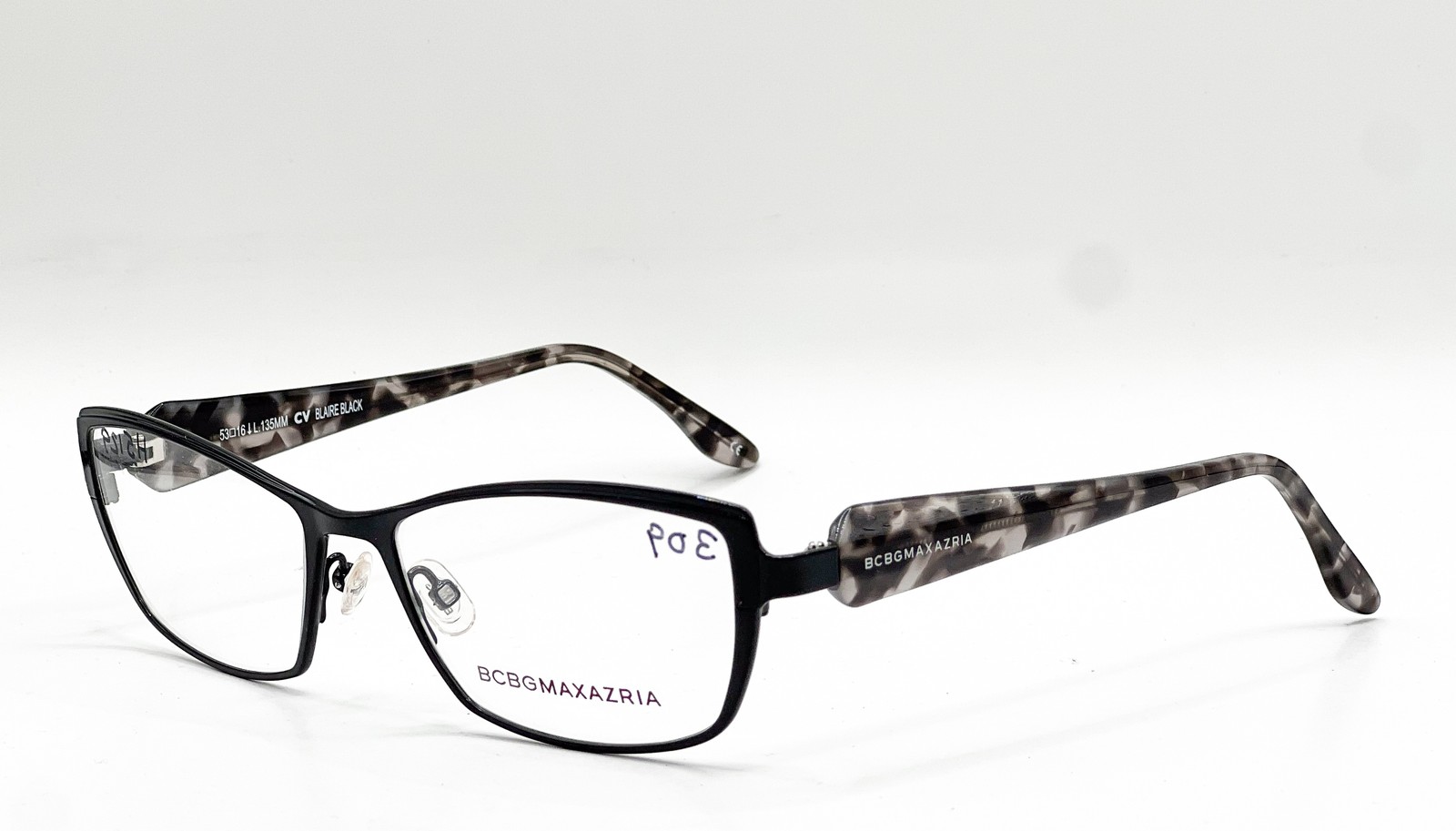 NEW BCBGMAXAZRIA BLAIRE BLACK AUTHENTIC EYEGLASSES 53-16
