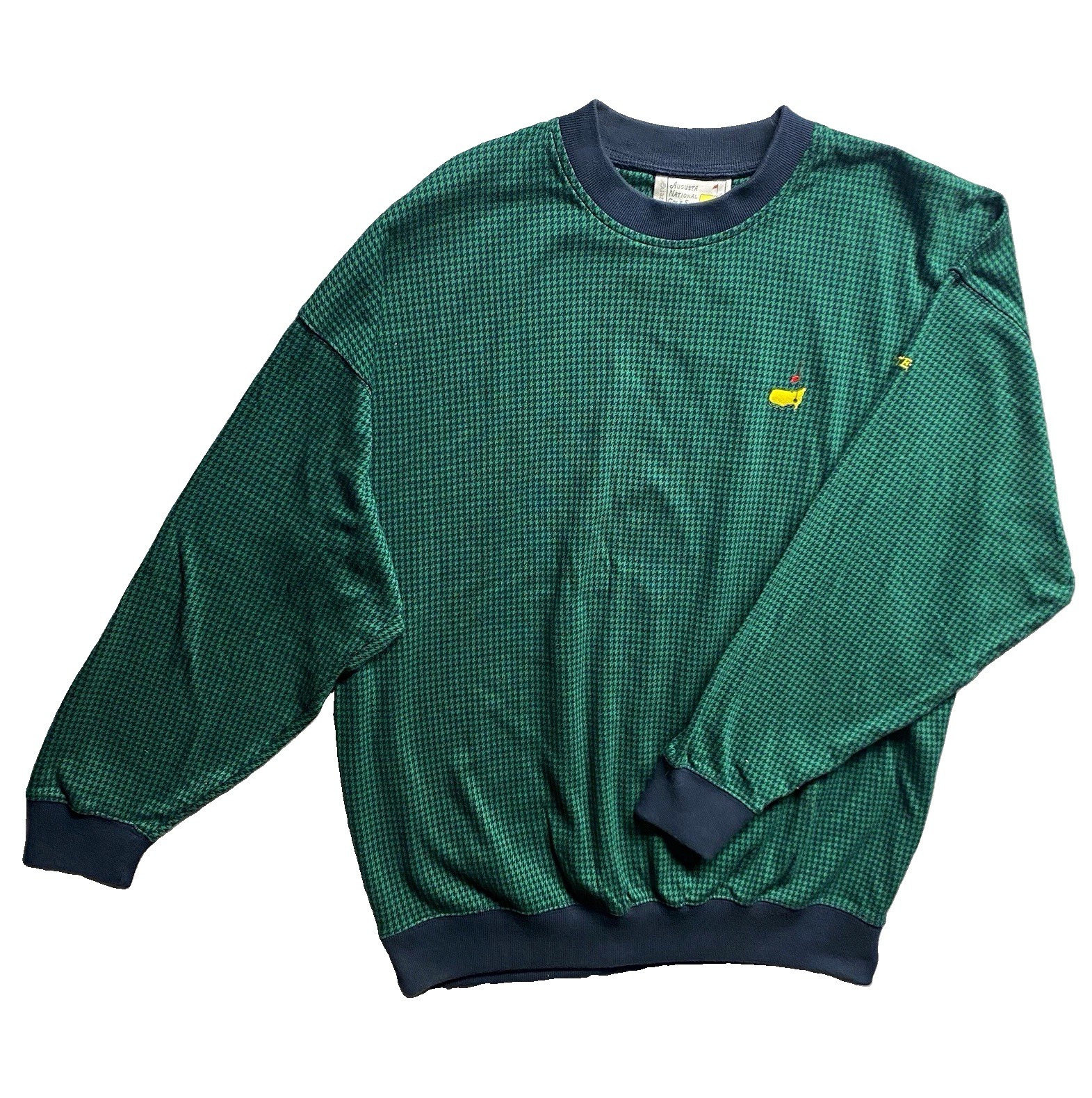 Vintage Slazenger Houndstooth Augusta National Golf Shop Masters Sweatshirt L