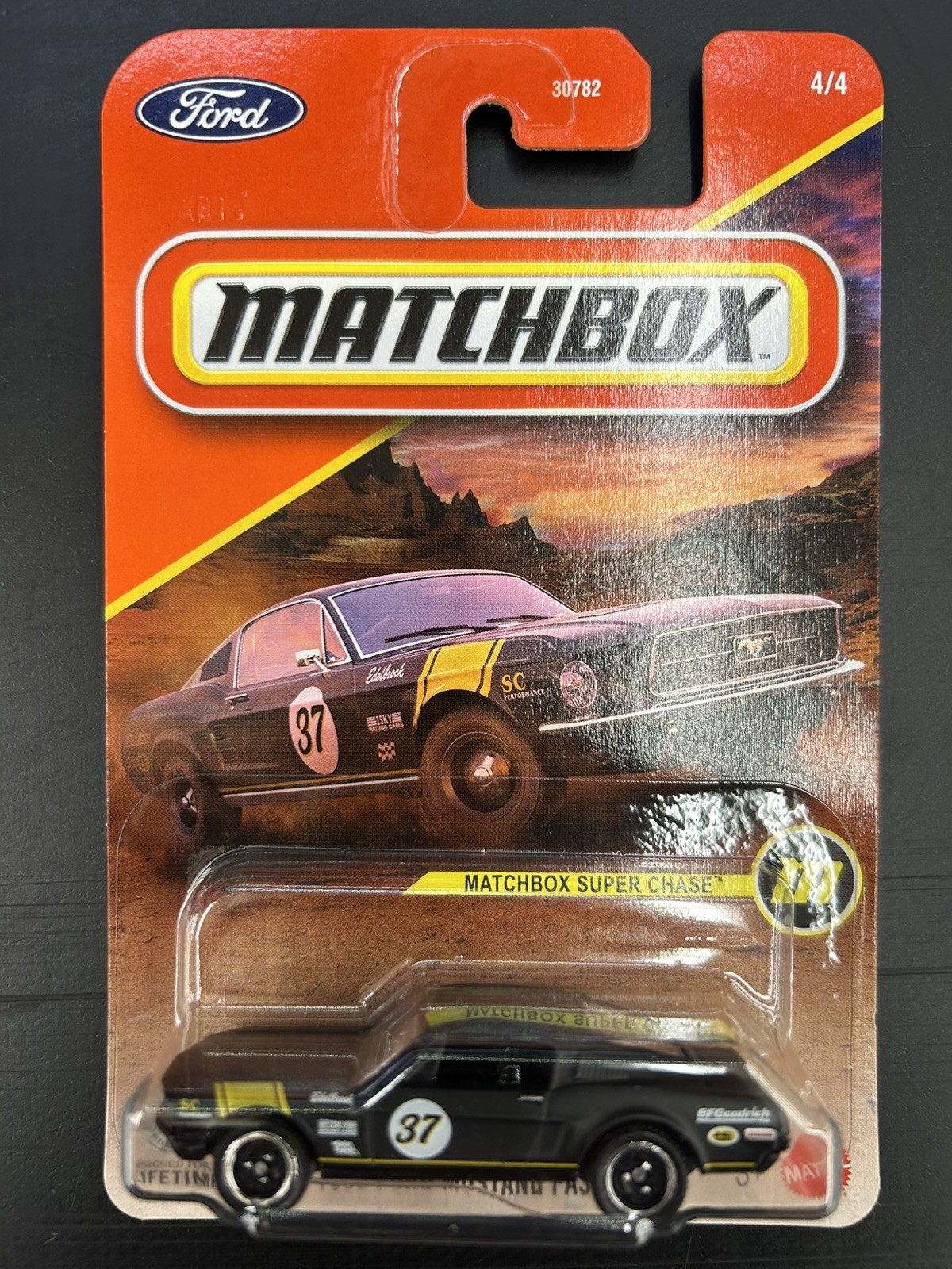 Matchbox Super Chase 1968 Ford Mustang Fastback Black 1:64 Diecast Unopened
