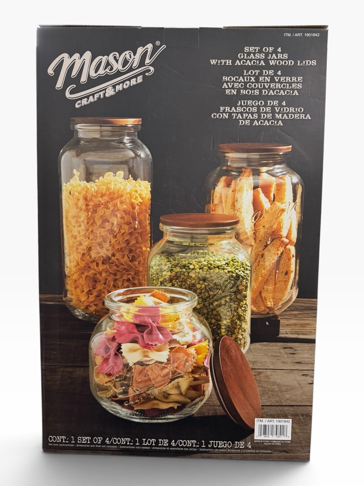 New In Box  - Mason Craft & More 4-piece Glass Canister Set