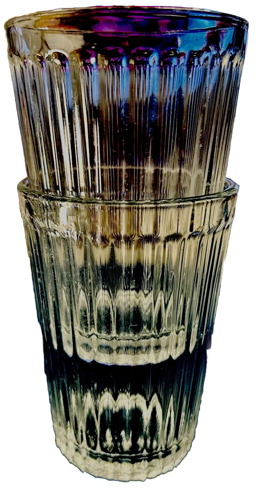 IKEA VARDAGEN VERTICAL RIBBED Small Tumbler Juice Glass 4” 7Oz Set Of 2