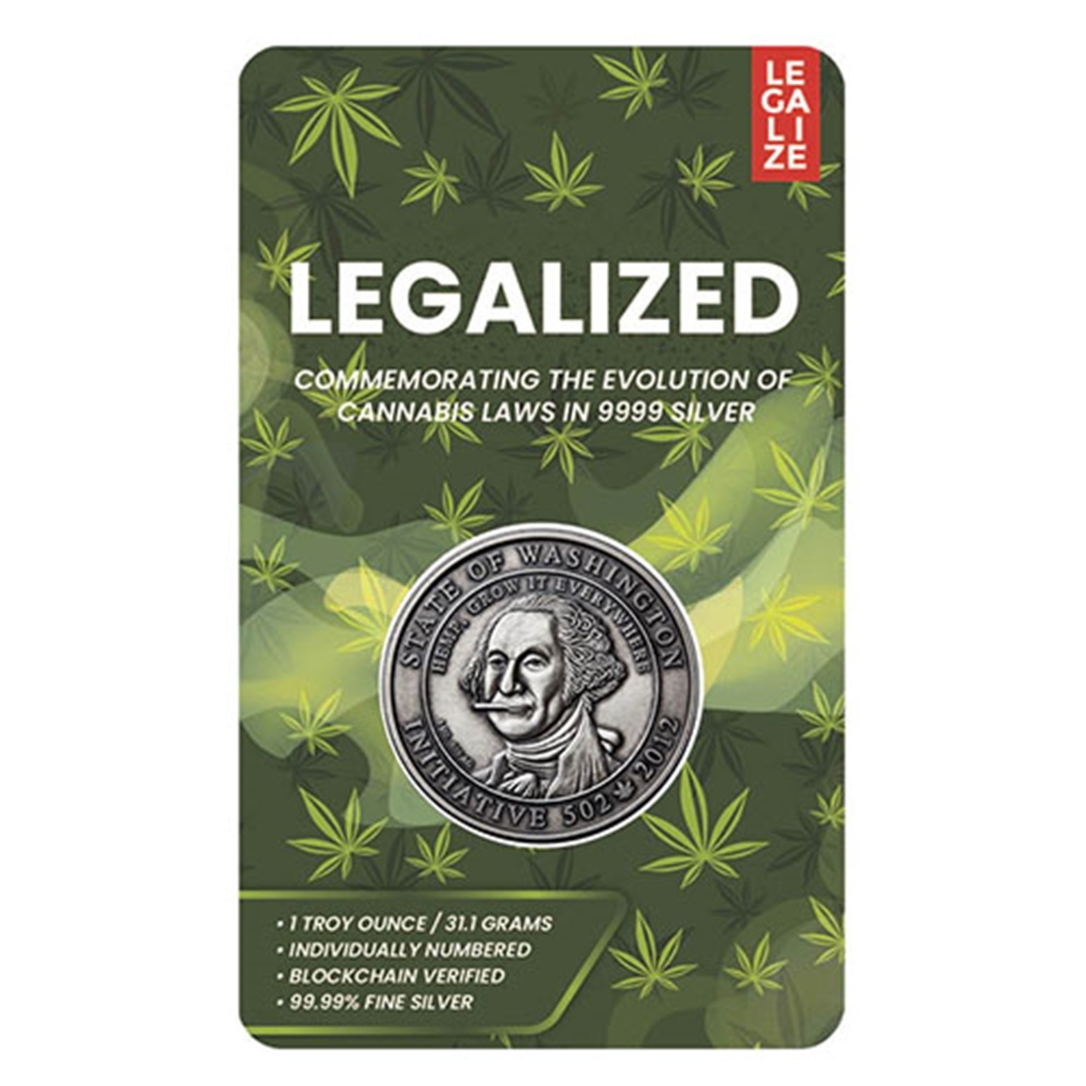 1 Oz Antiqued Silver WASHINGTON Legalized .999 Fine Precious Metal Bullion 1 Oz Antiqued Silver WASHINGTON Legalized .999 Fine Precious Metal Bullion