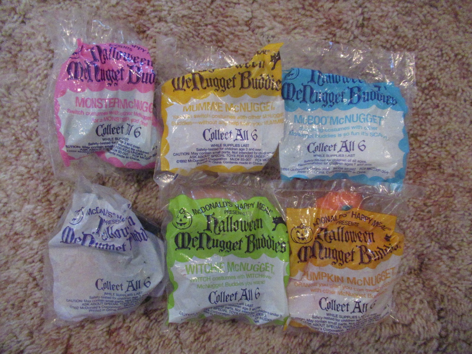 1992 MCDONALD\'S MCNUGGET BUDDIES (COMPLETE SET OF 6) NEW