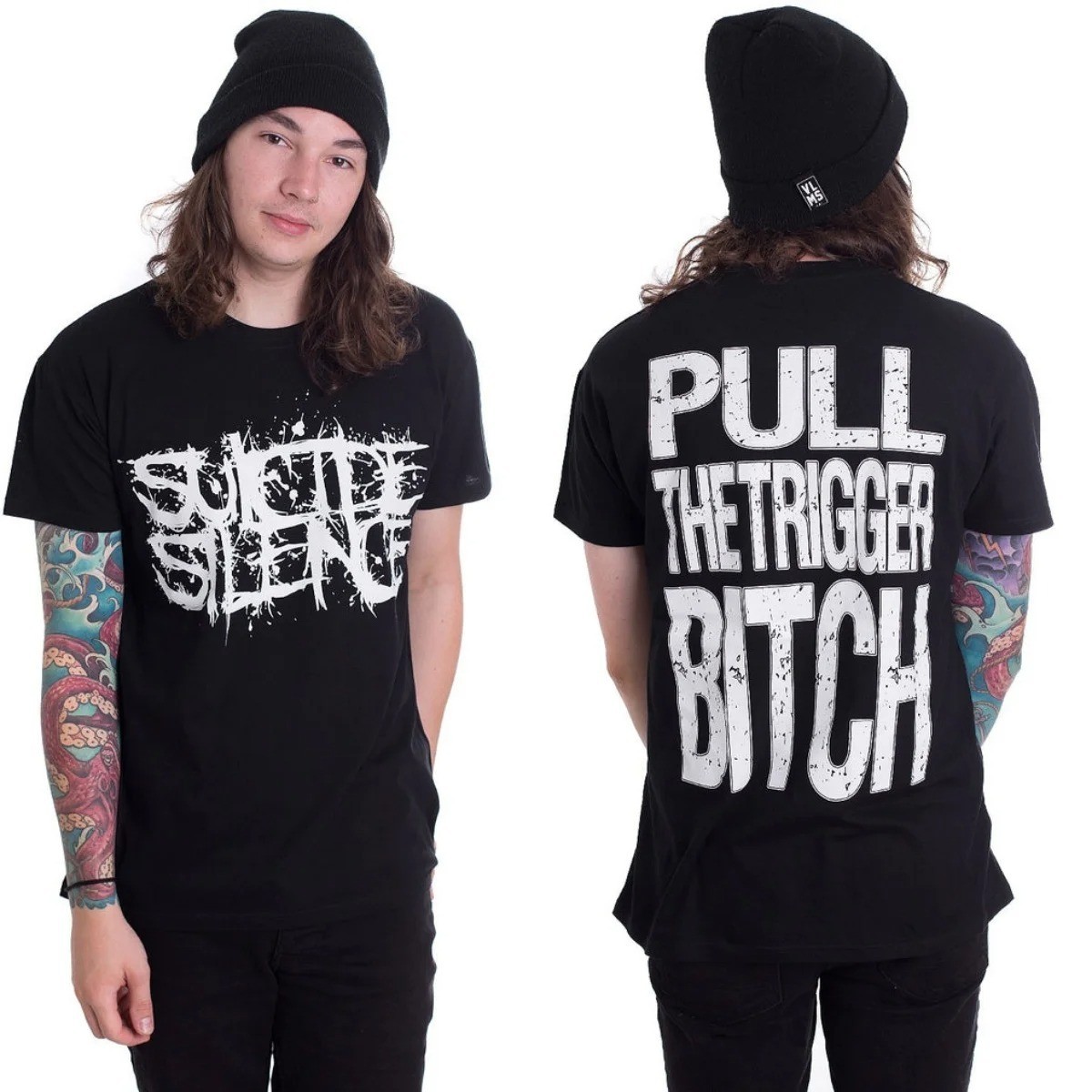 Vintage Suicide Silence Pull The Trigger Btch Band reprint T-Shirt - USA