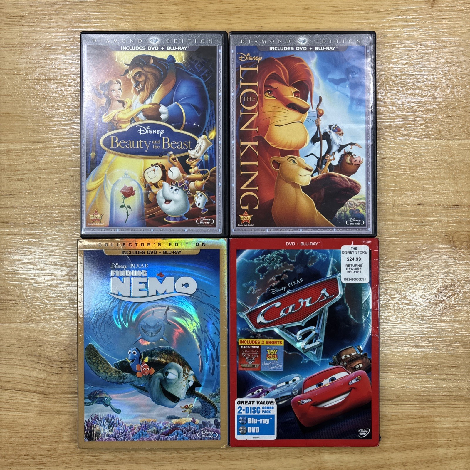 Disney 4 Movie Blu-ray & DVD Bundle Lot - DVD Cases - 10 Disc