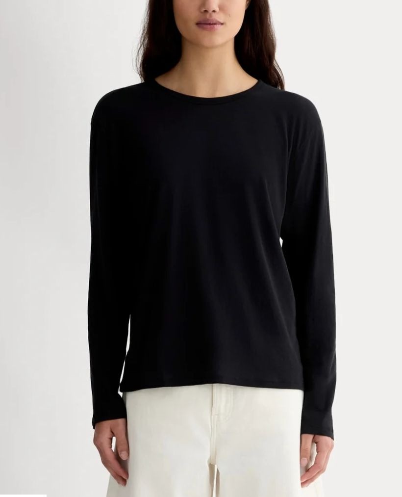 Everlane The Air Long-Sleeve Tee Women\'s Size Small in Black New With Tags