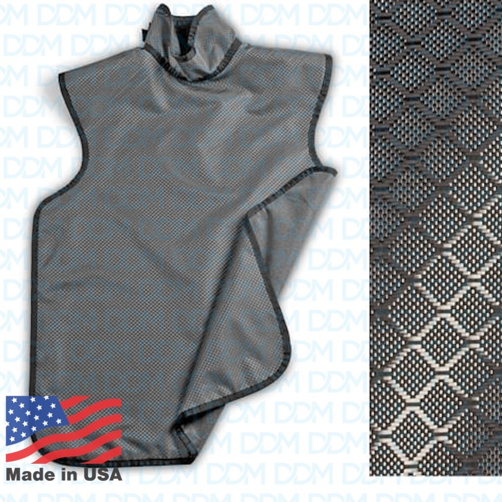 DDM Dental Adult X-Ray Patient Aprons with Colar, Gray Diamond - Made in USA