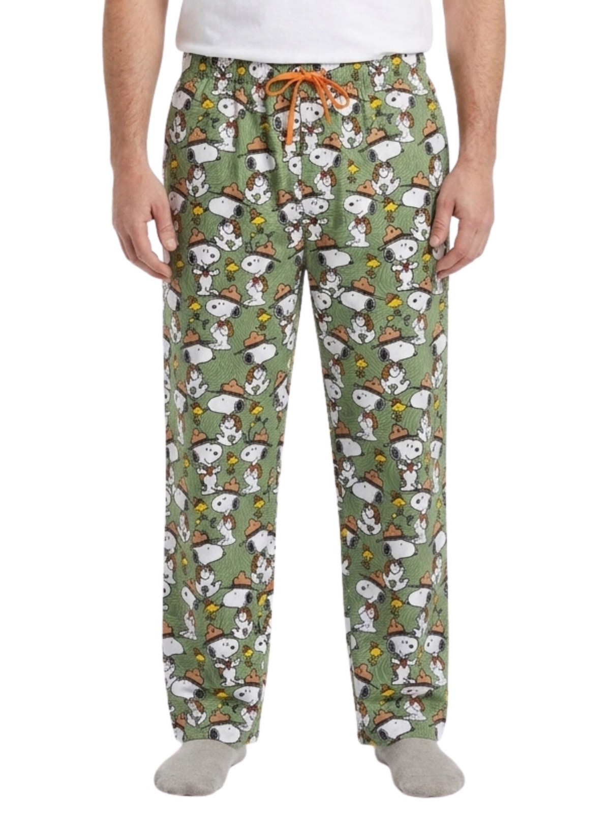 Men's Peanuts Snoopy Pajama Pants Beagle Scout Camping Lounge Wear