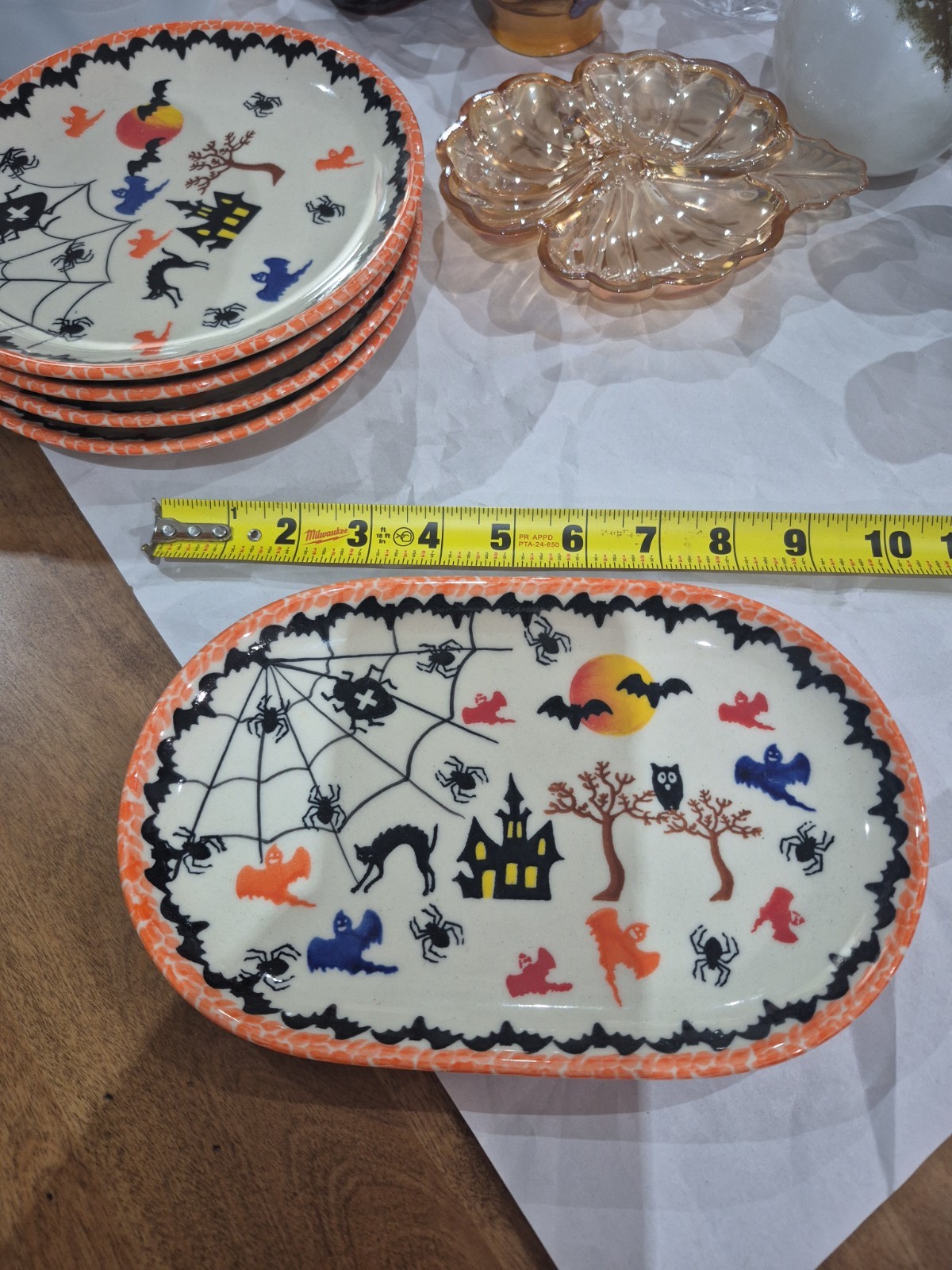 Kalich Polish Pottery serving Tray Vitage Ceramic Halloween