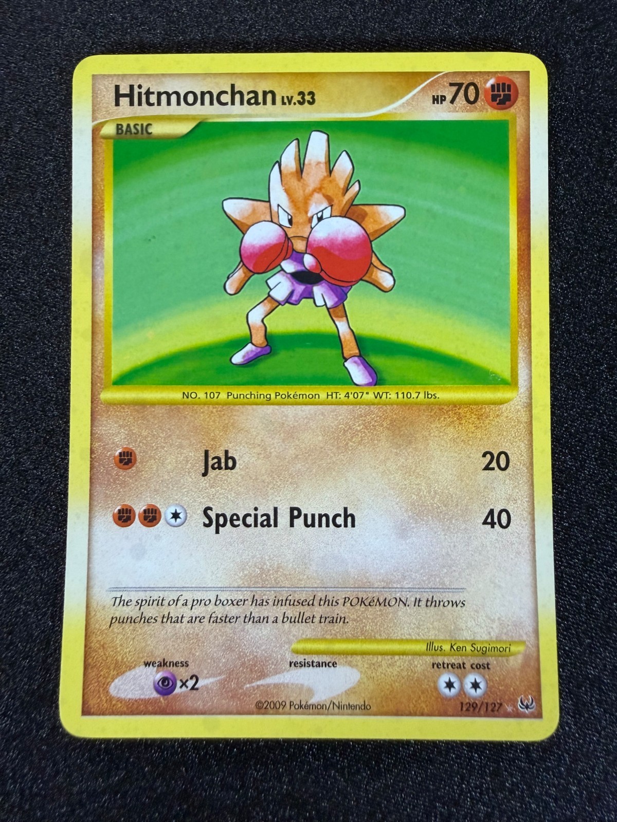 2009 Pokemon Platinum Holo Secret Rare Hitmonchan 129/127 CLEAN NM LP 2009 Pokemon Platinum Holo Secret Rare Hitmonchan 129/127 CLEAN NM LP