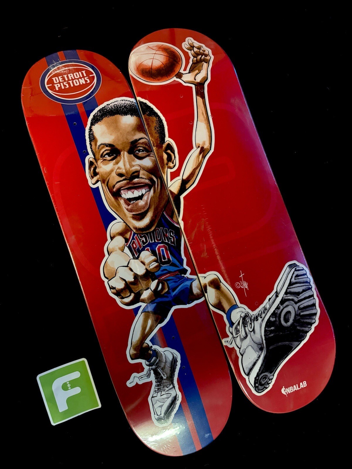 RARE Dennis Rodman NBA Lab Skateboard Deck Lot Of 2 Detroit Pistons RARE Dennis Rodman NBA Lab Skateboard Deck Lot Of 2 Detroit Pistons