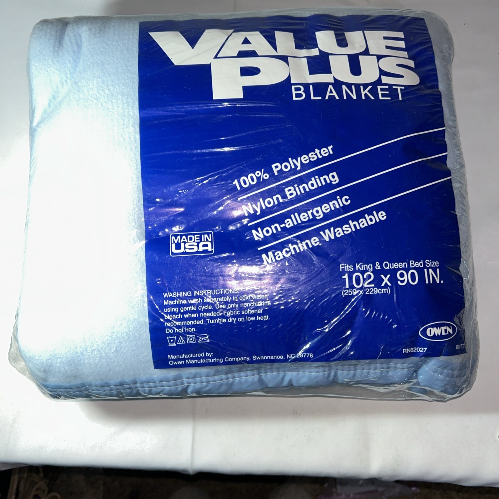Vintage Value Plus Blanket Blue 102x90” Made Is USA From Kmart Vintage Value Plus Blanket Blue 102x90” Made Is USA From Kmart