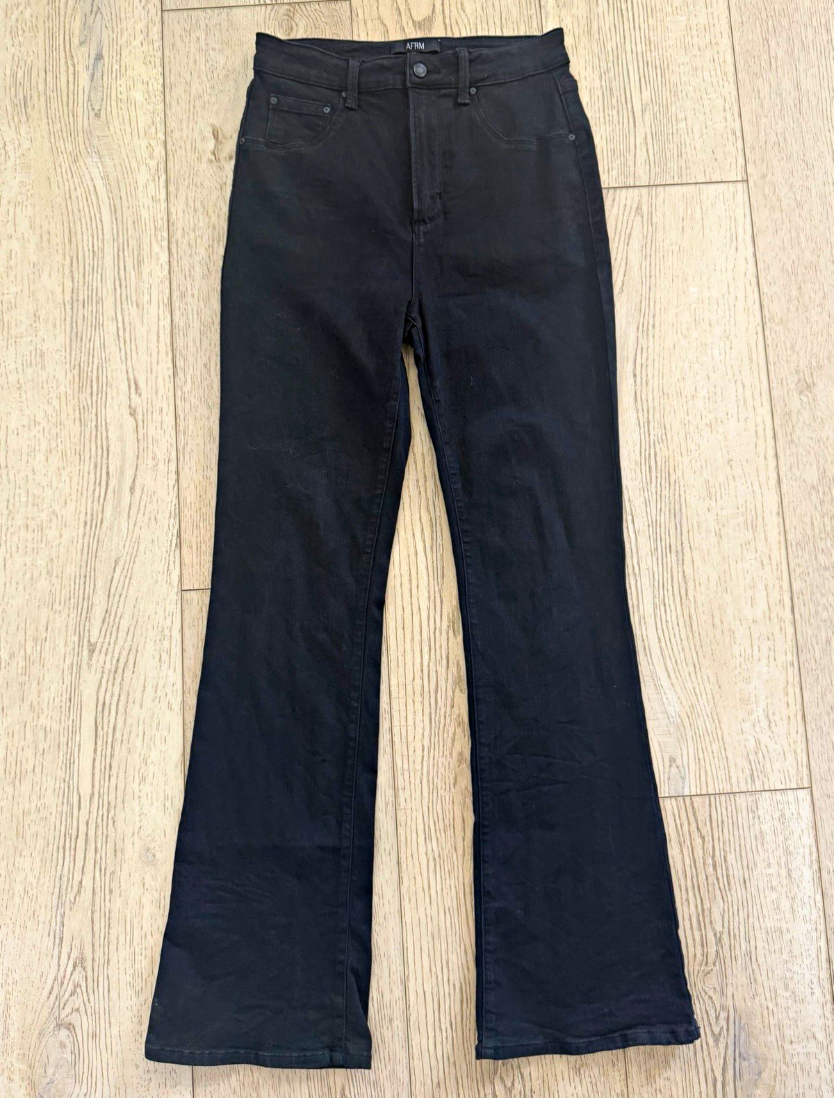 AFRM Huxley Black High Rise Flare Jeans Size 30 Long 32” Inseam