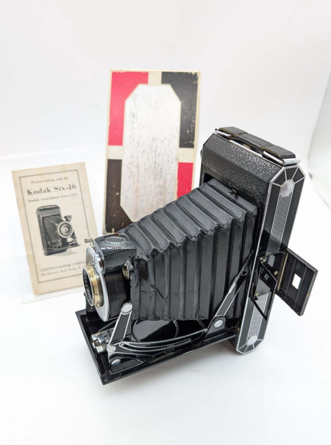 Mint Working 1930s Kodak Six-16 Folding Camera Dakar No. 1 f/6.3 w/ Box Manual
