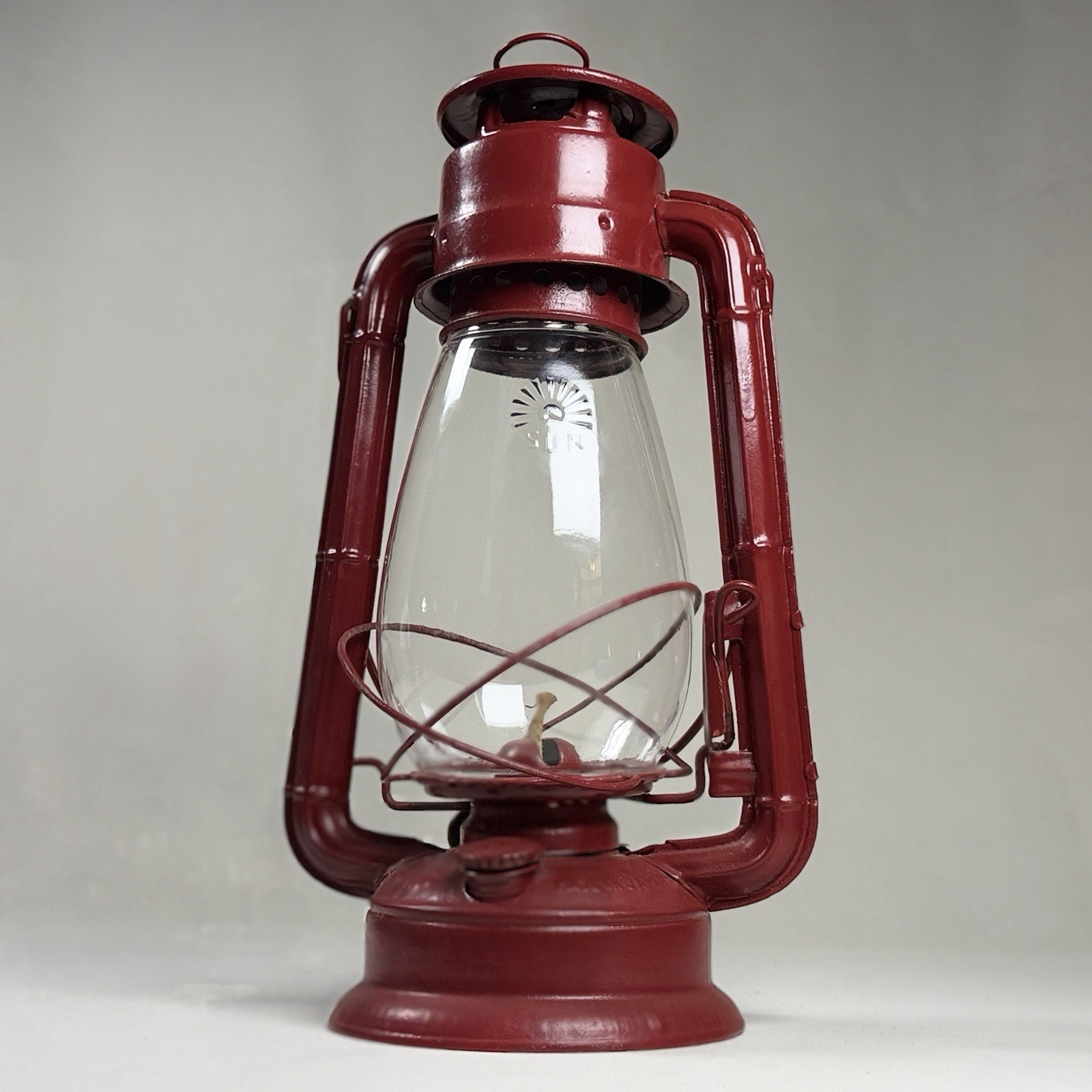 Vintage Sun Brand No. 5000 Kerosene Oil Lantern Red Hurricane Made In Japan 10