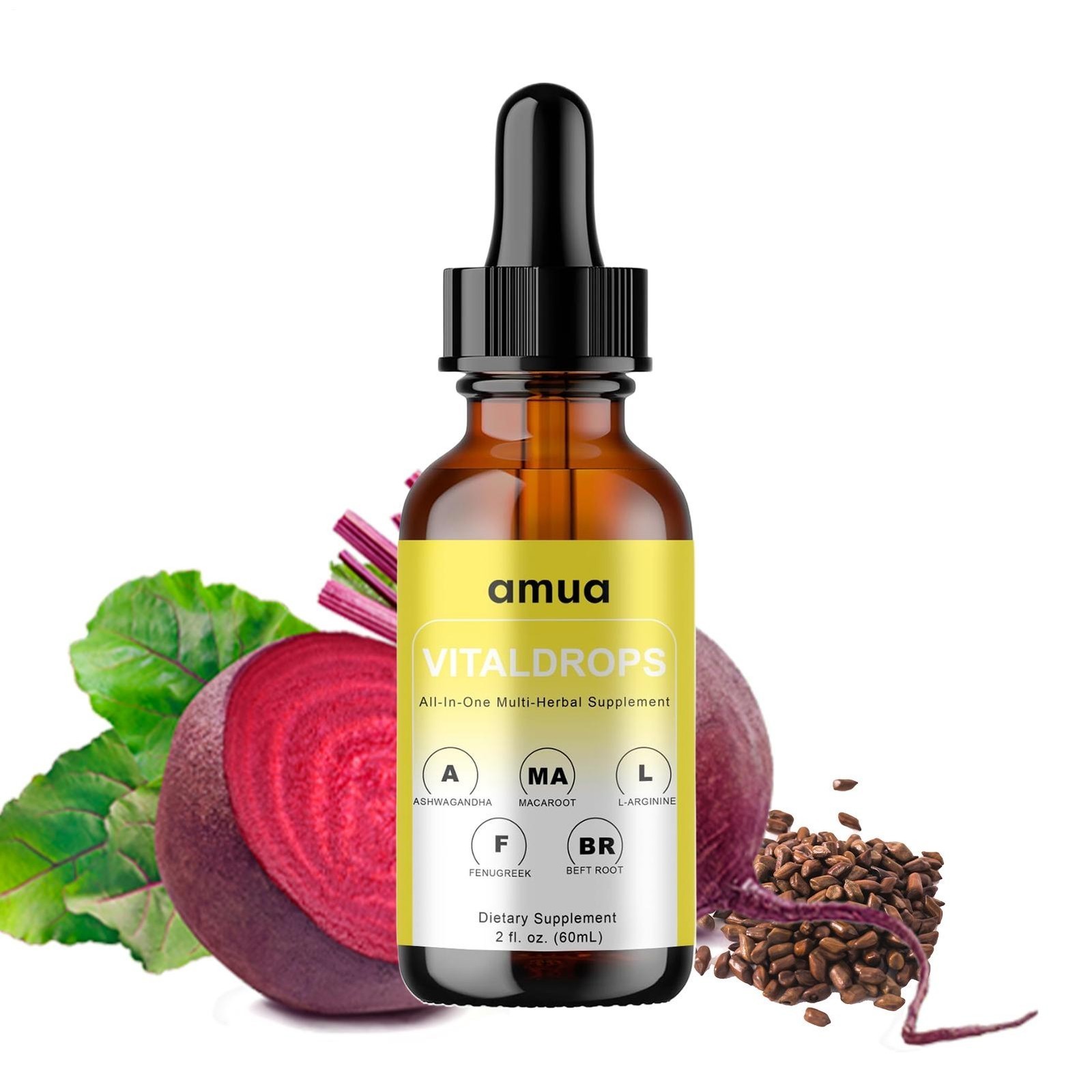1-3Pack AMUA Vital Drops Organic Herbal Liquid Supports Healthy Weight 60ml USA