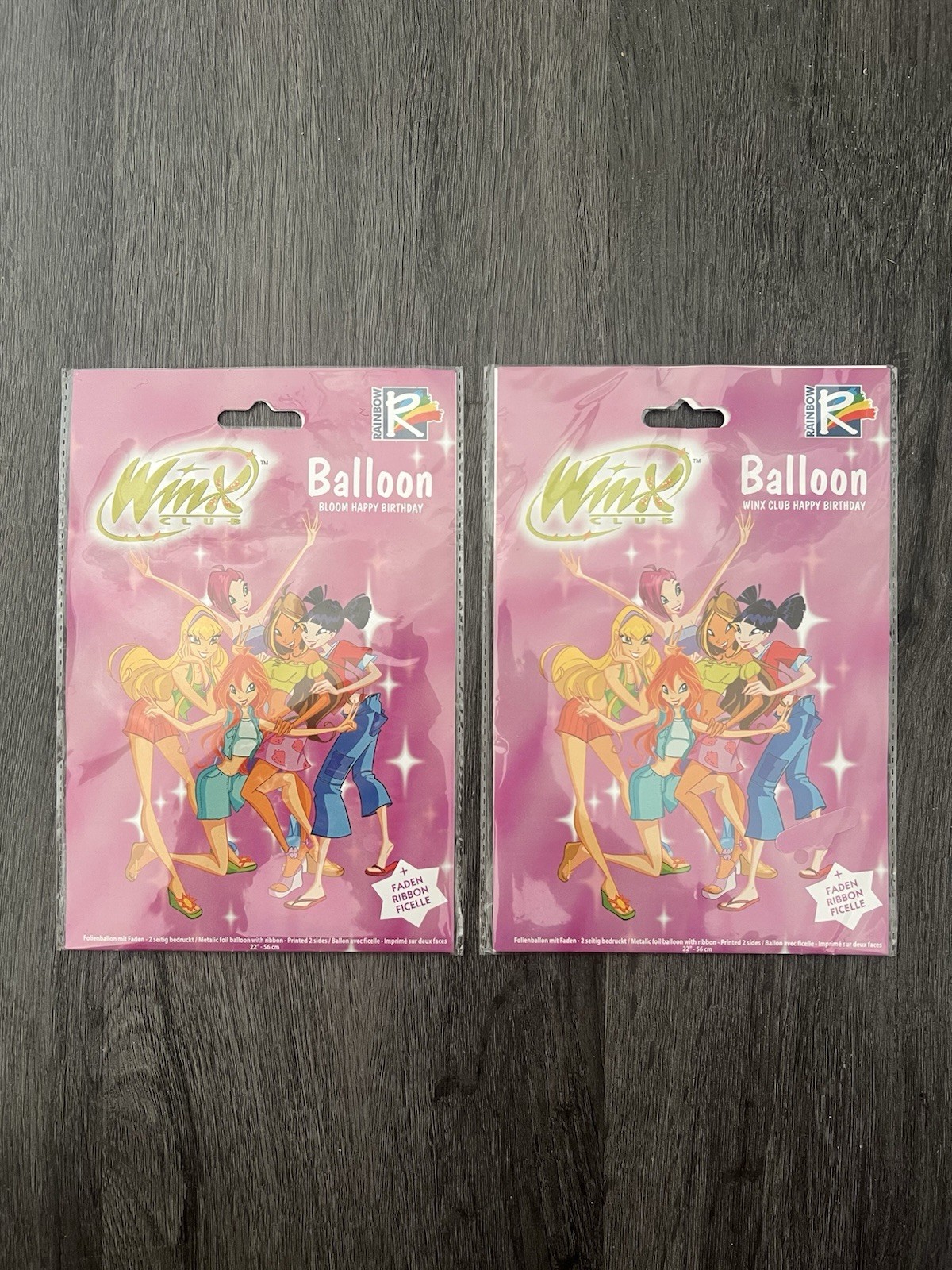 Vintage 2005 Winx Club Foil Balloons Sealed Pair Variants Bloom Rainbow Srl Y2K