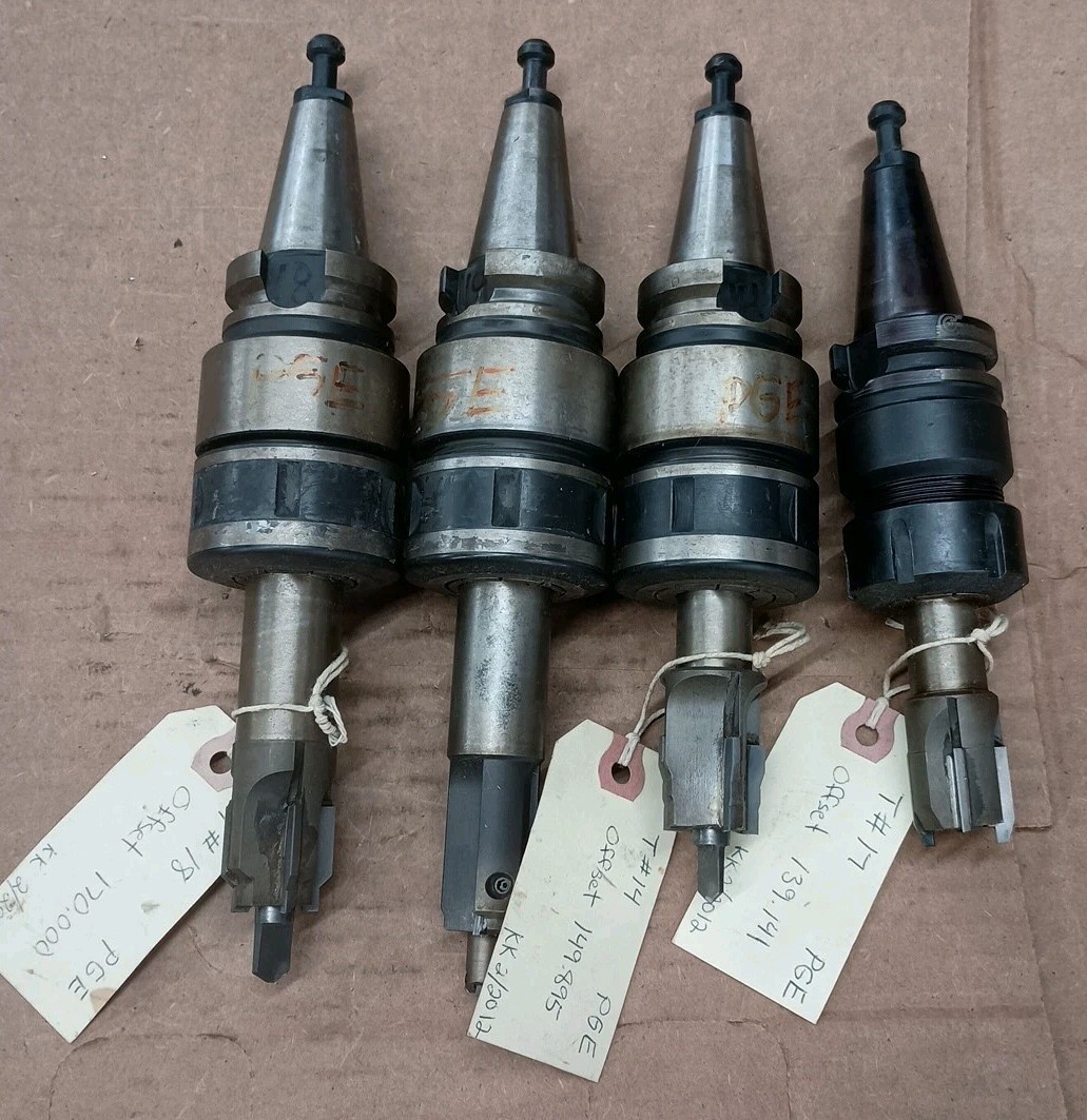 4 Tool Holders w/ Carbide Bits Cutting Tooling Nikken Slimchuck Lyndex 