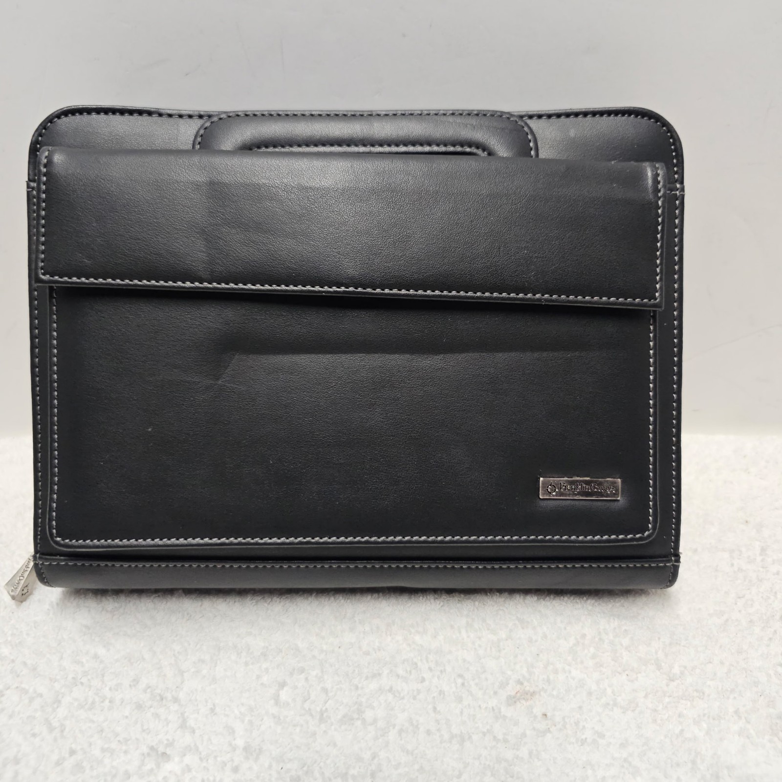 Franklin Covey Day One Planner & Pages – Black 7-Ring Zip Faux Leather