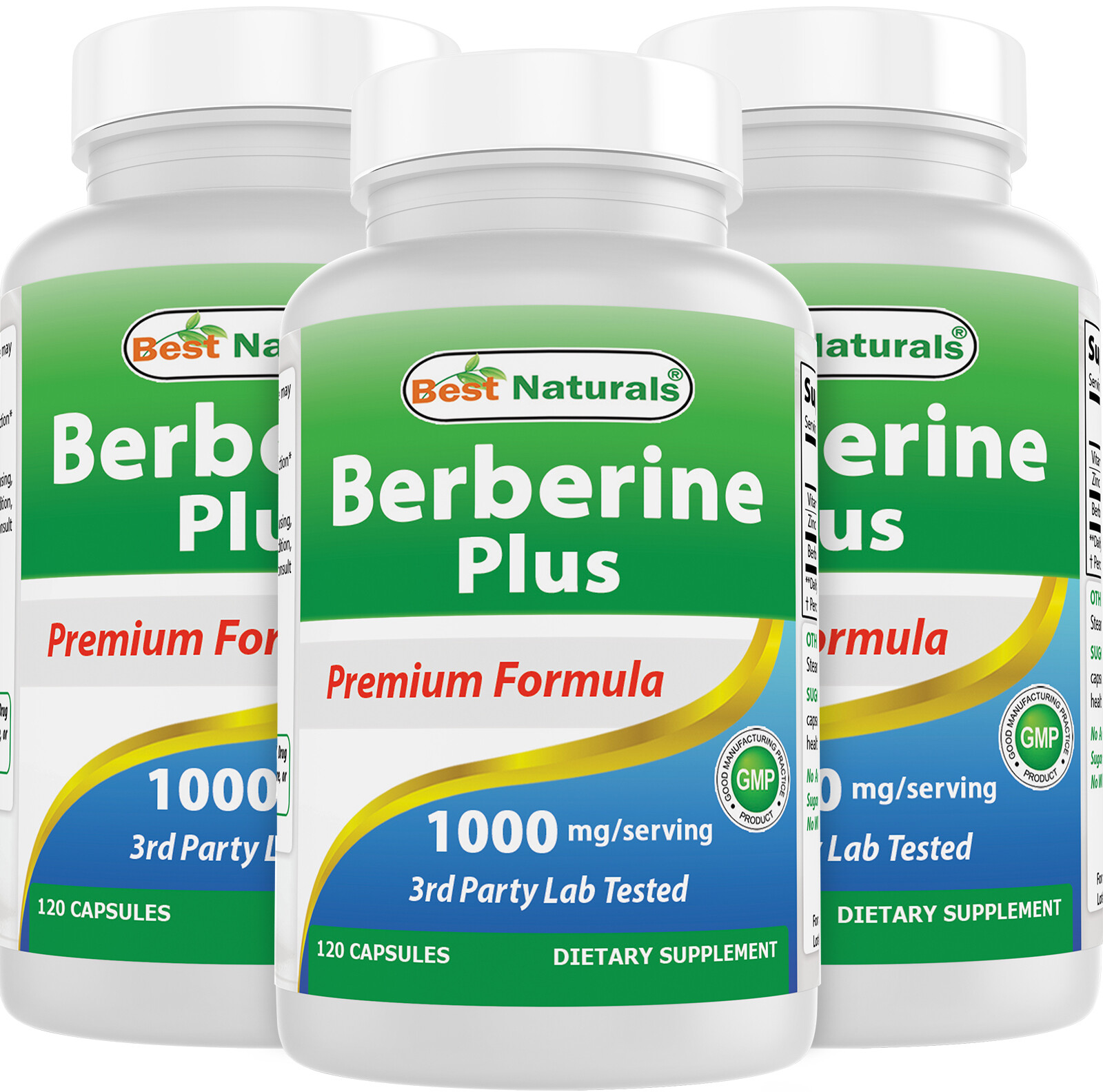 3 Pack Best Naturals Berberine Plus 1000 mg/Serving 120 Capsules - (non-gmo) 3 Pack Best Naturals Berberine Plus 1000 mg/Serving 120 Capsules - (non-gmo)