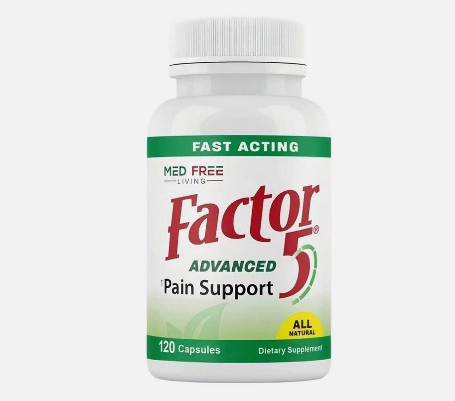 1-5pack Med Free Living Factor 5 Organic Joint & Muscle Support 120Caps. Complex