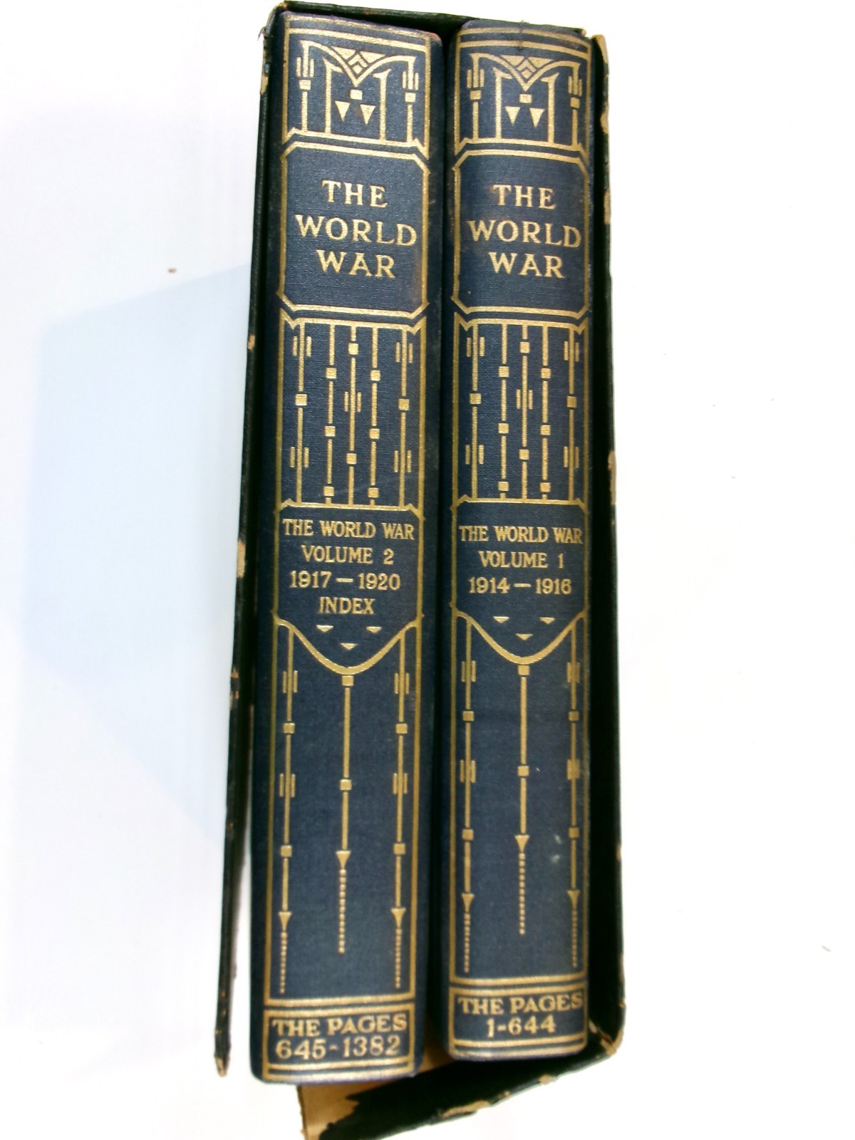 1920 Grolier Society Two-Volume History of WWI, 1,000 Illustrations, Maps, Color