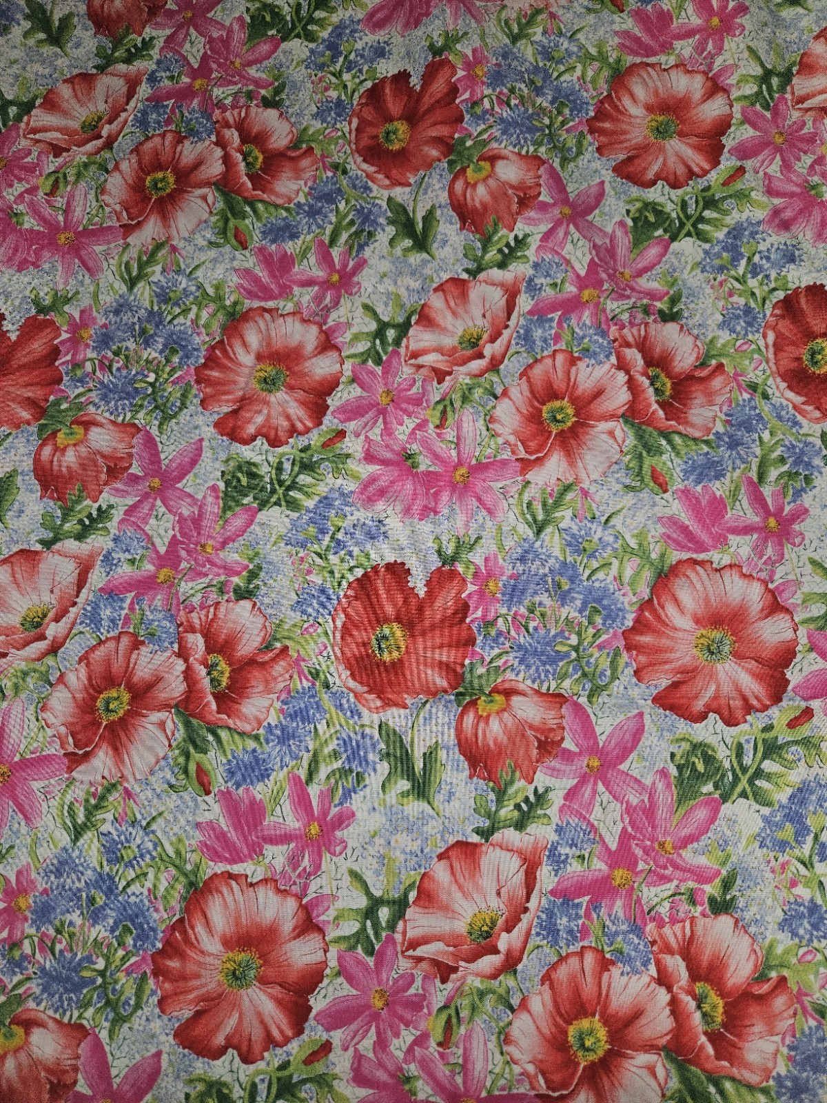 VTG HTF Jennifer Sampou Robert Kaufman Poppy & Floral Print Cotton Fabric 3 Yrds VTG HTF Jennifer Sampou Robert Kaufman Poppy & Floral Print Cotton Fabric 3 Yrds