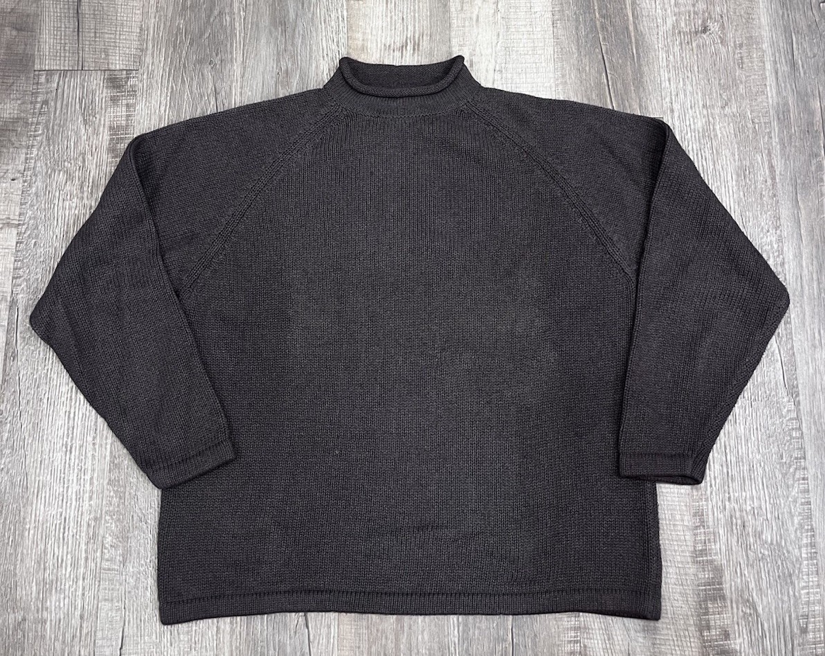 Vintage J Crew Men\'s Roll Neck Gray Knit Raglan Sweater Oarsman Size XXL Vintage J Crew Men\'s Roll Neck Gray Knit Raglan Sweater Oarsman Size XXL