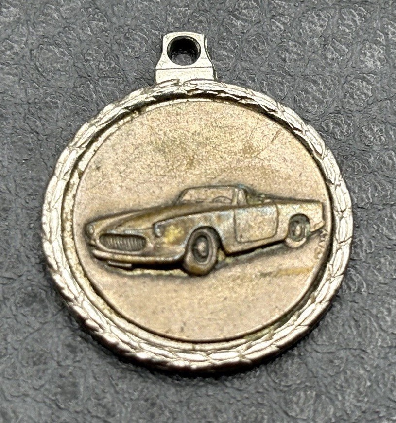 Vintage Italian Sports Car Convertible Charm Pendant Rope Border Fob Vintage Italian Sports Car Convertible Charm Pendant Rope Border Fob