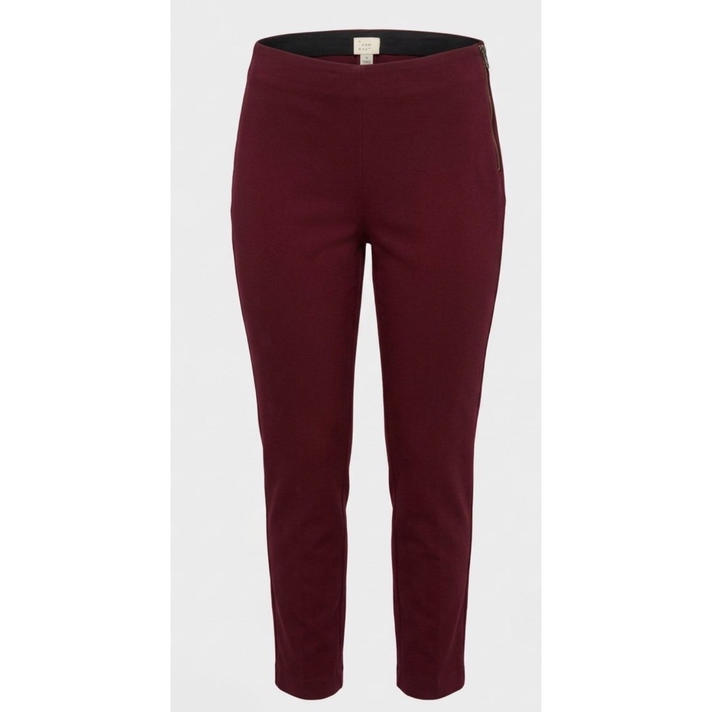Chicos Fabulously Slimming Burgundy Ankle Pants Side Zip Size 2 Large Chicos Fabulously Slimming Burgundy Ankle Pants Side Zip Size 2 Large