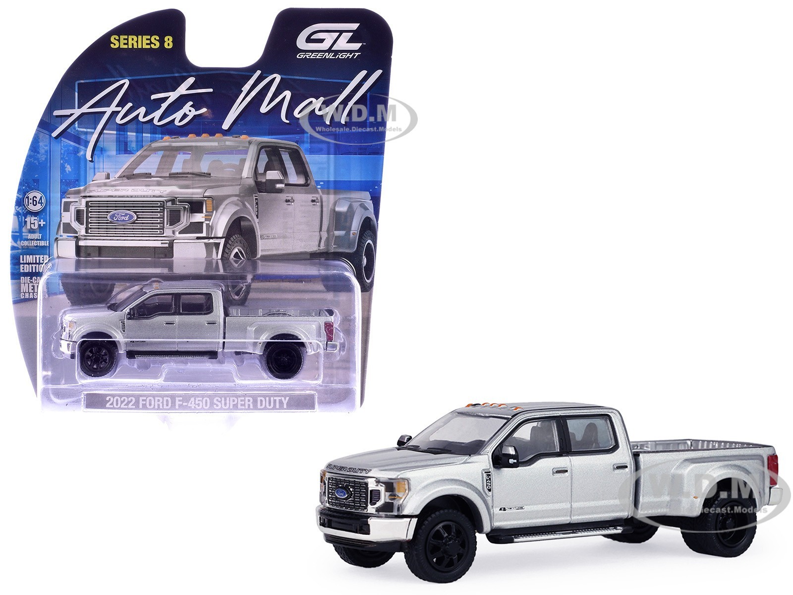 2022 FORD F-450 SUPER DUTY PICKUP ICONIC SILVER 1/64 BY GREENLIGHT 68080 A 2022 FORD F-450 SUPER DUTY PICKUP ICONIC SILVER 1/64 BY GREENLIGHT 68080 A
