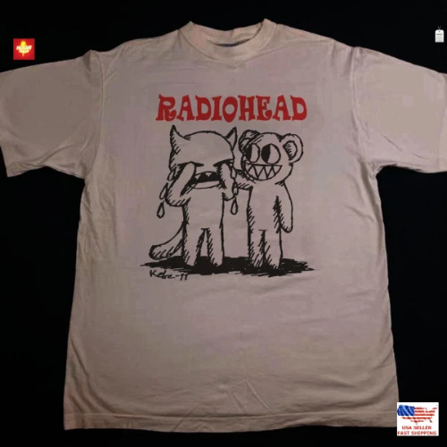 Radiohead Classic Style Band Shirt, White Unisex T-shirt, Vintage Rock Music