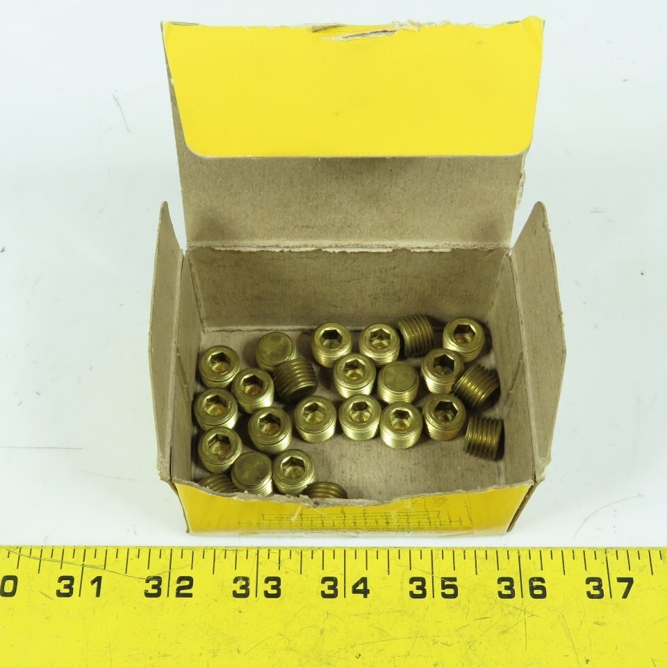 Holo-Krome 11104 75480038 1/4-18 x 7/8 Brass Hex Key Socket Pressure Plug Lot/24 Holo-Krome 11104 75480038 1/4-18 x 7/8 Brass Hex Key Socket Pressure Plug Lot/24