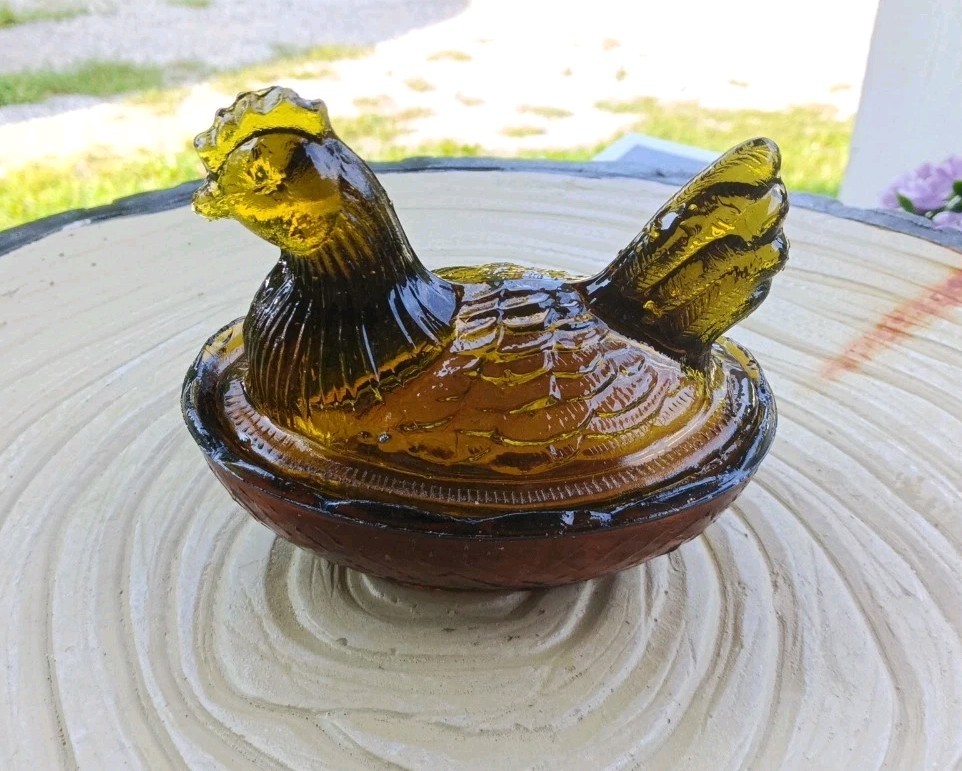 VINTAGE Indiana Glass Amber Hen On Nest Cottage Core, Farmhouse, Country Decor VINTAGE Indiana Glass Amber Hen On Nest Cottage Core, Farmhouse, Country Decor