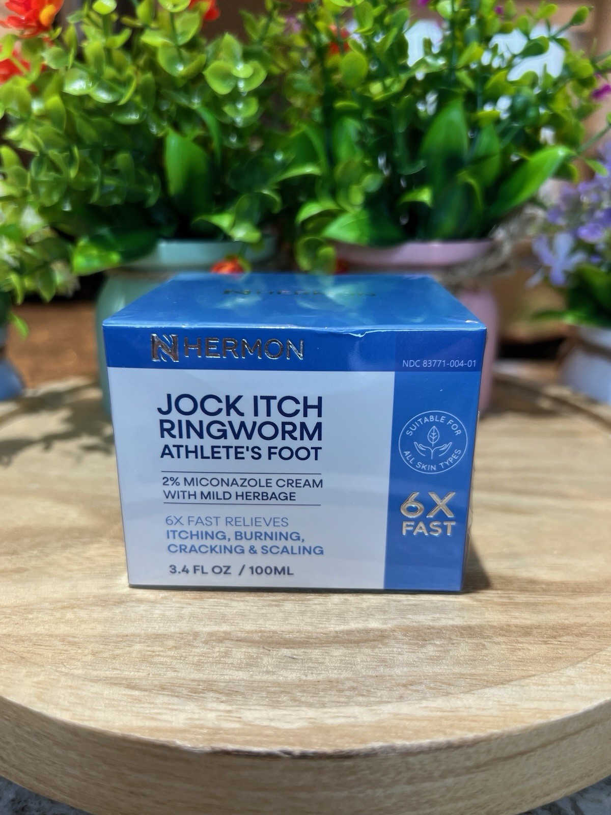 Hermon Jock Itch Ringworm Athletes Foot 6X Relief Itching Burning Cracking 3.4oz Hermon Jock Itch Ringworm Athletes Foot 6X Relief Itching Burning Cracking 3.4oz