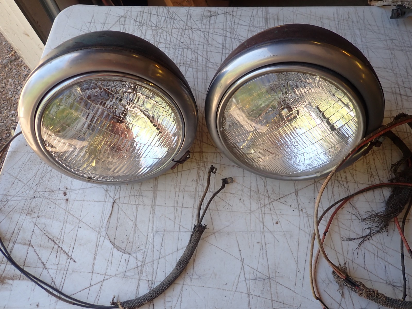 Pair 1942 1946 1947 Dodge Pickup Truck Headlight Assemblies WC WD Pair 1942 1946 1947 Dodge Pickup Truck Headlight Assemblies WC WD