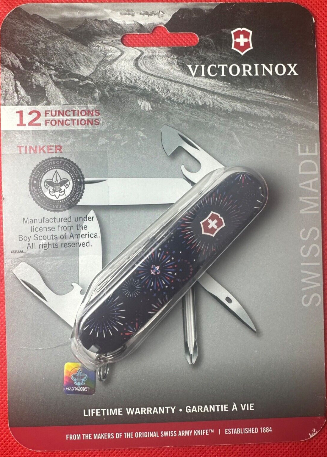 Retired 91mm Boy Scouts Americana Fireworks Victorinox Tinker Swiss Army knife Retired 91mm Boy Scouts Americana Fireworks Victorinox Tinker Swiss Army knife