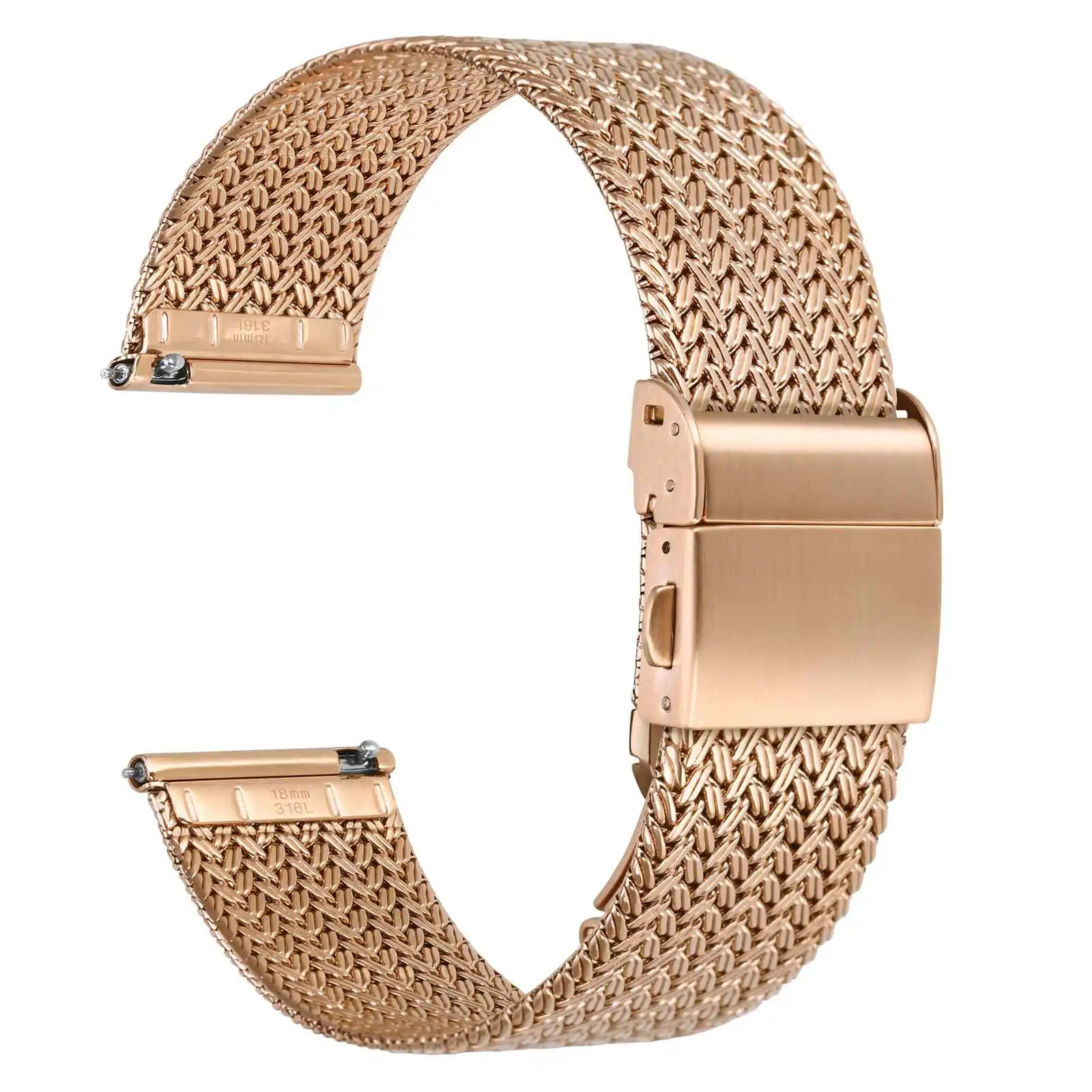 316L Stainless Steel Watch Band 14/16/18/20/22mm Quick Release