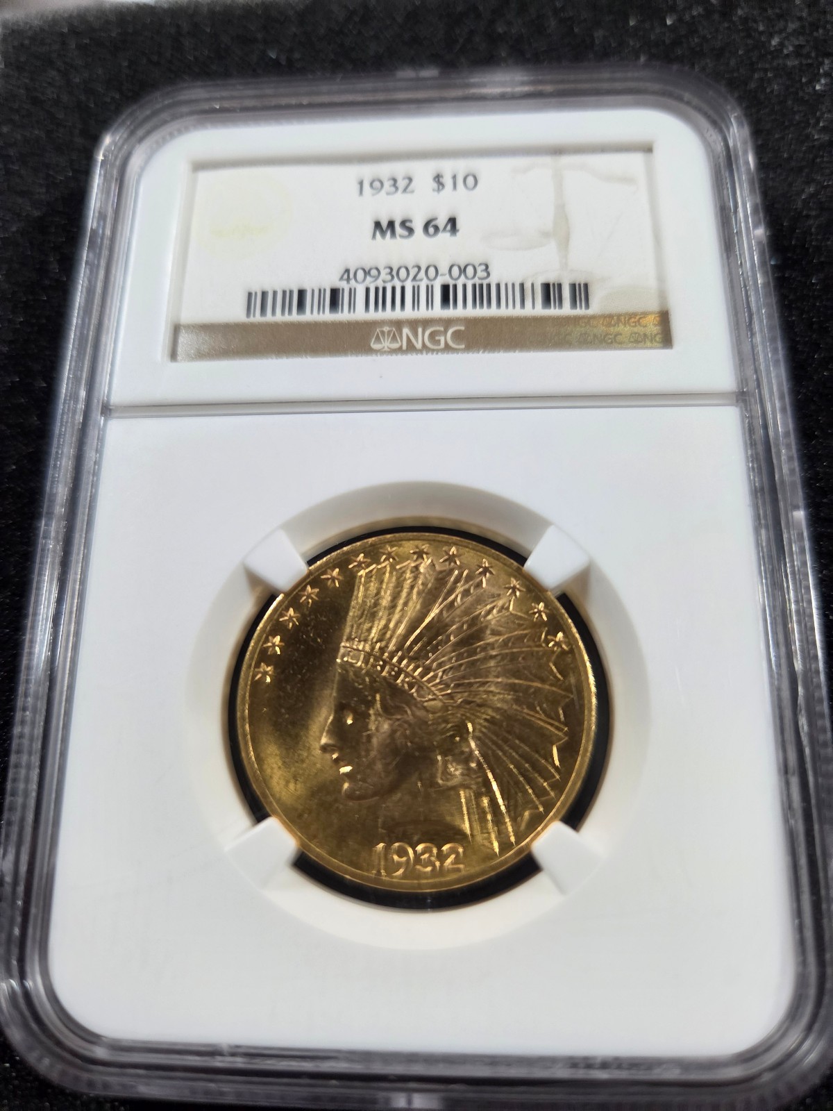 🌟 1932 $10 Gold Coin Eagle Indian Pre-1933 Gold U.S. Coin NGC MS64 🌟 1932 $10 Gold Coin Eagle Indian Pre-1933 Gold U.S. Coin NGC MS64