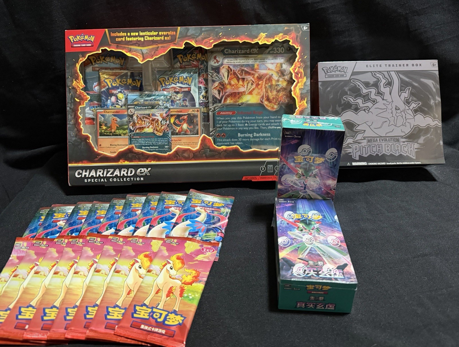 Pokémon TCG Sealed Lot - 2X Charizard Ex Box, ETB, Booster boxs & Booster Packs