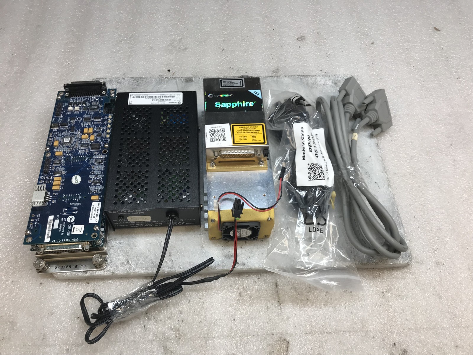 Coherent Sapphire 488-200 1137970 4.5k Hrs 2015 mfg w/ Controller & Power Supply