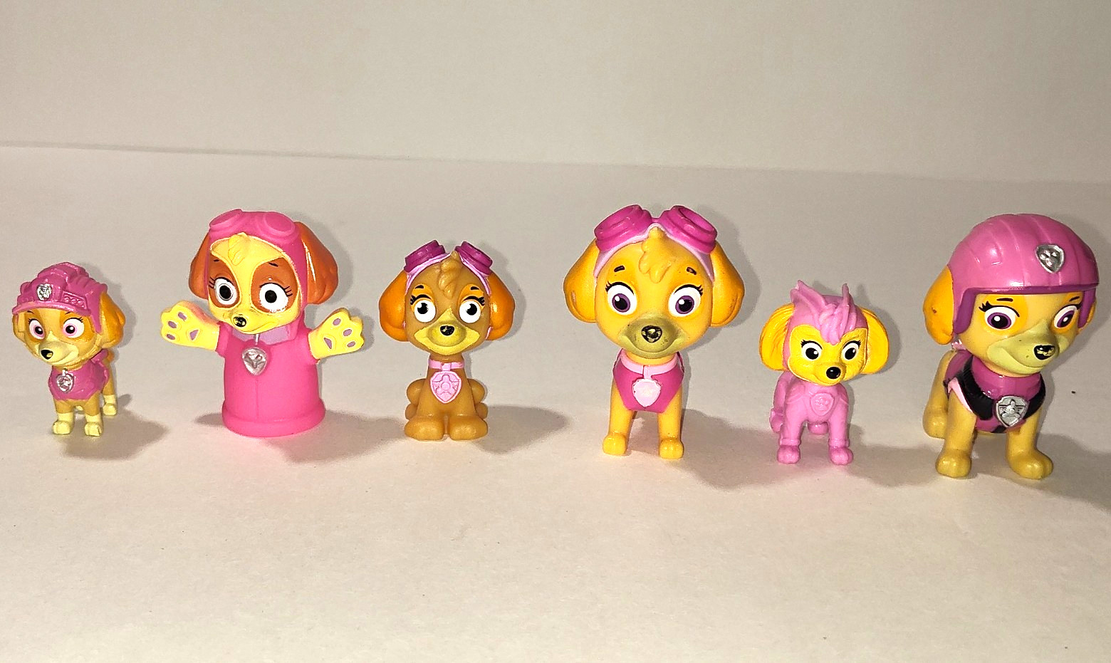 PAW Patrol Skye Plastic Figure Set Lot of 6 - Pink Purple Yellow Tan Black PAW Patrol Skye Plastic Figure Set Lot of 6 - Pink Purple Yellow Tan Black