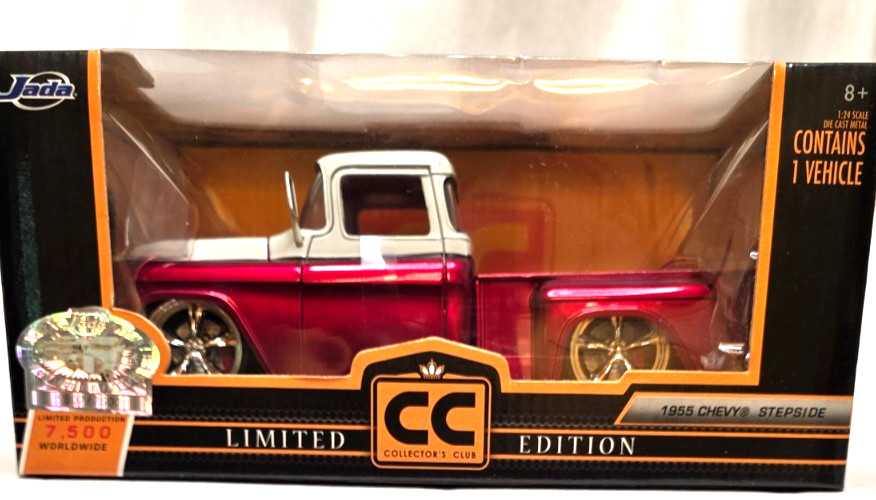 Jada Collector\'s Club 1955 Chevy Stepside Red 1:24 Scale Diecast NIB Jada Collector\'s Club 1955 Chevy Stepside Red 1:24 Scale Diecast NIB