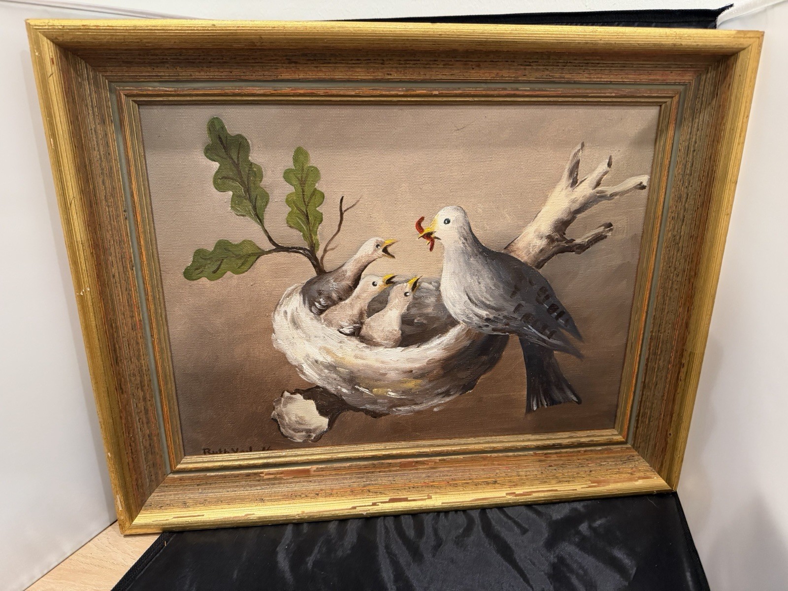 Vintage 1976 Ruth Vail Oil Painting Signed Ancobilt Frame