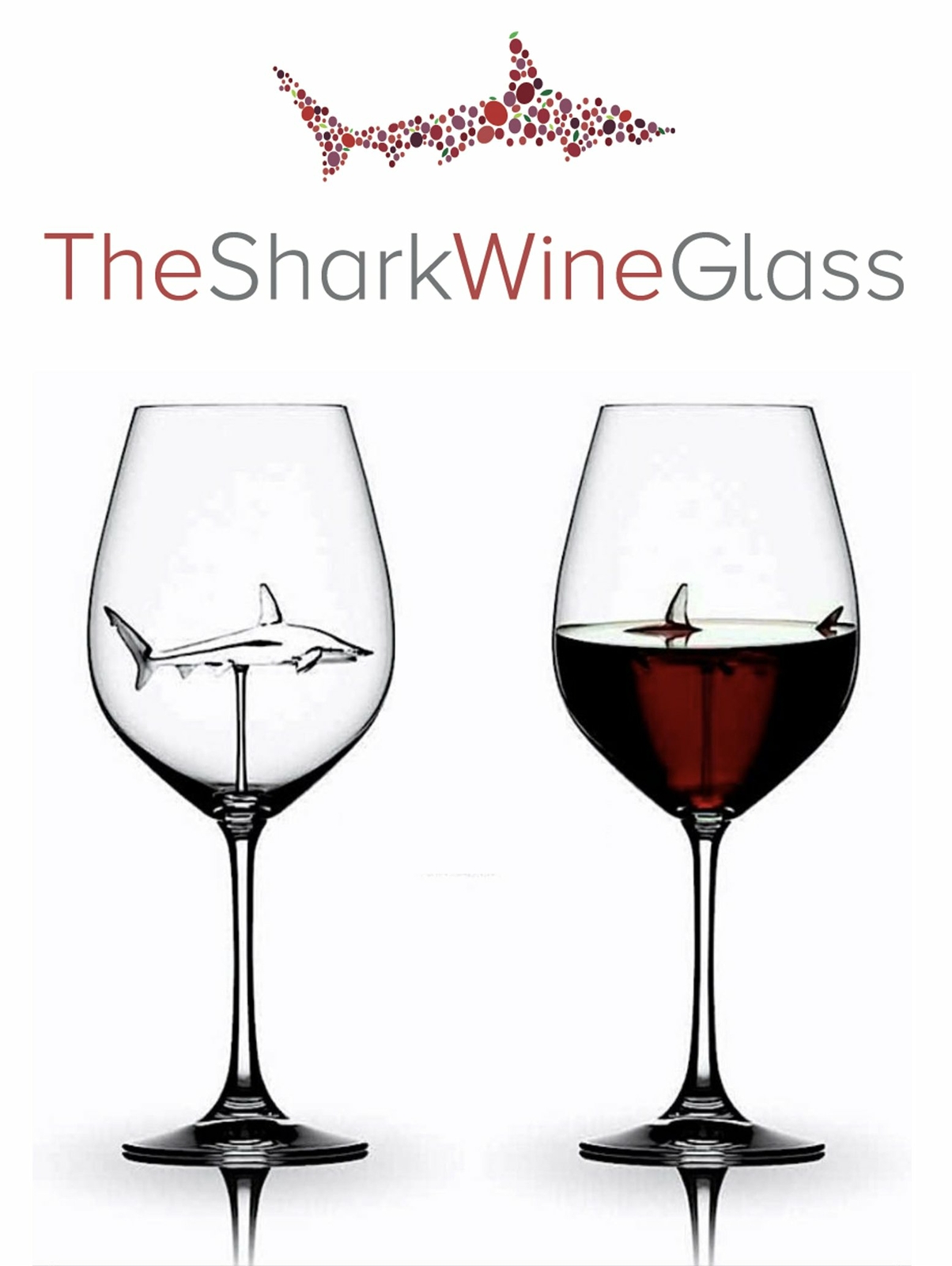The Original Shark Wine Glass - Handmade Crystal - , SHIPS TODAY