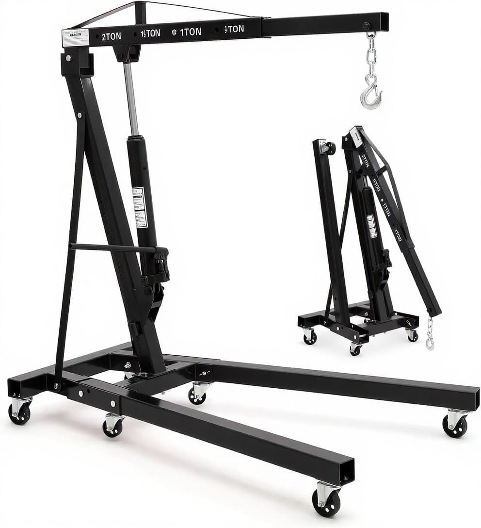 Garvee 4400LBS Folding Engine Hoist Cherry Picker Engine Lift Hydraulic Shop